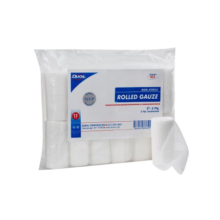 Dukal - Conforming Bandage Cotton 2-Ply 3 Inch X 5 Yard Roll Shape NonSterile - 403