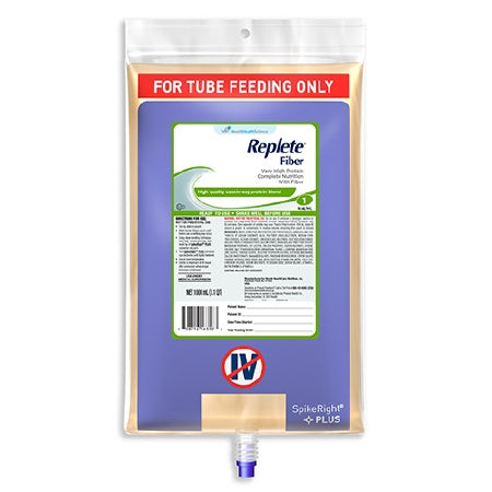 Nestle Healthcare Nutrition Replete Fiber Tube Feeding Formula 1000 mL Bag Ready to Hang Unflavored Adult - 10798716263587