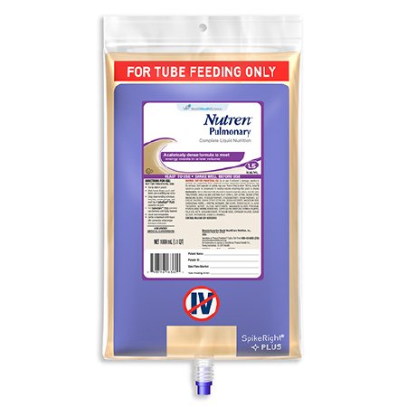 Nestle Healthcare Nutrition Nutren Pulmonary Tube Feeding Formula 1000 mL Bag Ready to Hang Unflavored Adult - 10798716223925