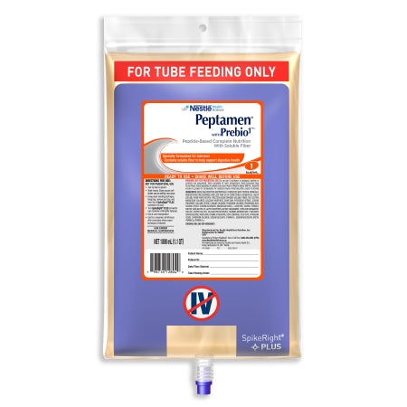 Nestle Healthcare Nutrition Peptamen with Prebio1 Tube Feeding Formula 1000 mL Bag Ready to Hang Unflavored Adult - 10798716228043