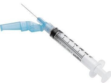 Smiths Medical Needle-Pro EDGE Syringe with Hypodermic Needle 3 mL 22 Gauge 1-1/2 Inch Detachable Needle Safety Hinged Needle - 432215