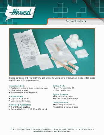 Bioseal - Swabstick Cotton Tip Wood Shaft 3 Inch Sterile 10 per Pack - 9310/100