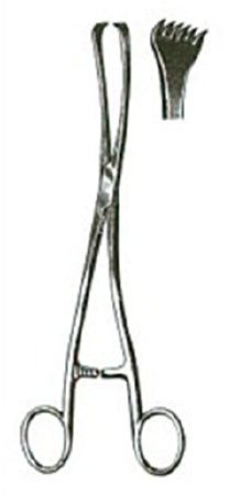 Miltex Membrane Puncturing Forceps Iowa 10-1/4 Inch Double Curved 6 X 6 Teeth - 30-2250
