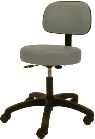 Winco Physician Stool Backrest Gas Lift, Fingertip Adjustment 5 2 Inch Rolling Wheel Casters Royal Blue - 4350-02