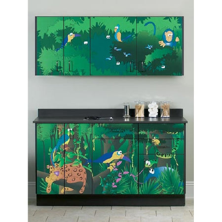 Theme Series - Base Cabinet Wall Mount / Floor Standing 3 Base Drawers Base - Adjustable Shelf / Wall Mount - Adjustable Shelf - 6132-BW