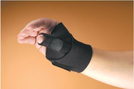 Modabber - Thumb Brace Adult X-Small Hook and Loop Strap Closure Left or Right Hand Black - 5803-BLK-XS