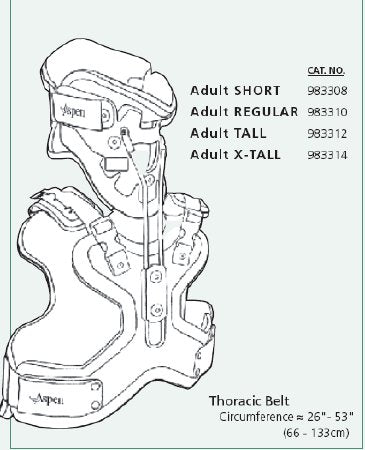 Aspen CTO - Back Orthosis Tall 13 to 21 Inch Neck Circumference / 26 to 53 Inch Torso Circumference Adult - 983312