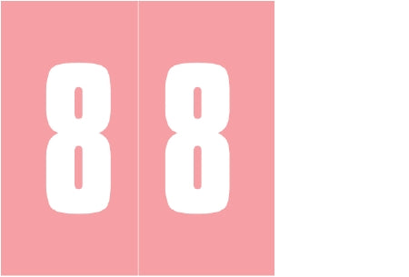Wilmer Barkley Pre-Printed Label Chart Tab 8 | 8 Pink 1-7/8 X 1-7/8 Inch - W-5200-8