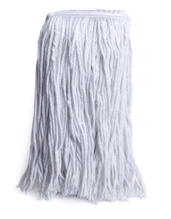 Medline - Wet String Mop Head Cut-end White Cotton / Rayon Disposable - DYNDRMH12OZ