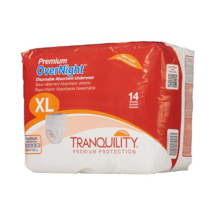 Tranquility Premium OverNight - Unisex Adult Absorbent Underwear Pull On with Tear Away Seams X-Large Disposable Heavy Absorbency - 2117