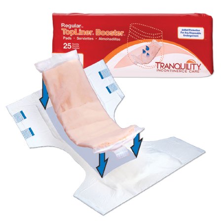 Principle Business Enterprises TopLiner Incontinence Booster Pad 14 Inch Length Moderate Absorbency Polymer Regular Unisex Disposable - 2070