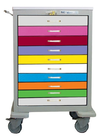 Waterloo Industries Treatment Cart Steel 24.25 X 29 X 46.25 Inch 10 Drawer Light Gray - UXGLU-10PEDS