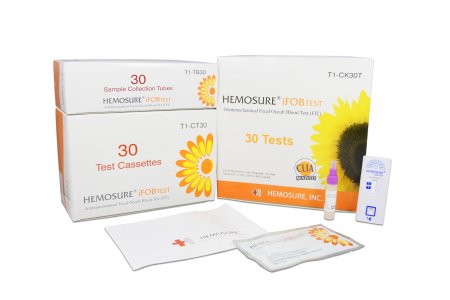 Hemosure - Rapid Test Kit Colorectal Cancer Screening Fecal Occult Blood Test (iFOB or FIT) Stool Sample 30 Tests - T1-CK30T
