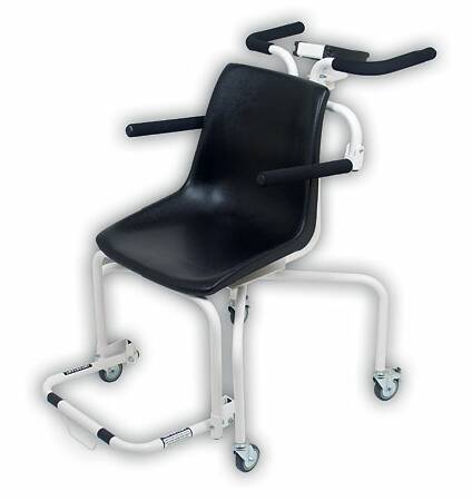 Detecto - Chair Scale Digital LCD Display 454 kg Capacity Black / White Battery Operated - 6880
