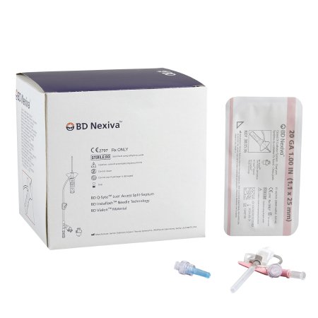 Nexiva - Closed IV Catheter 20 Gauge 1 Inch Sliding Safety Needle - 383536