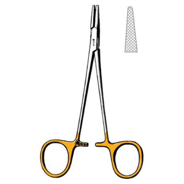 Sklar Instruments Holder Needle Halsey 5-1/4" Serrated Jaw Straight Ss/Tc Ea - 21-8001