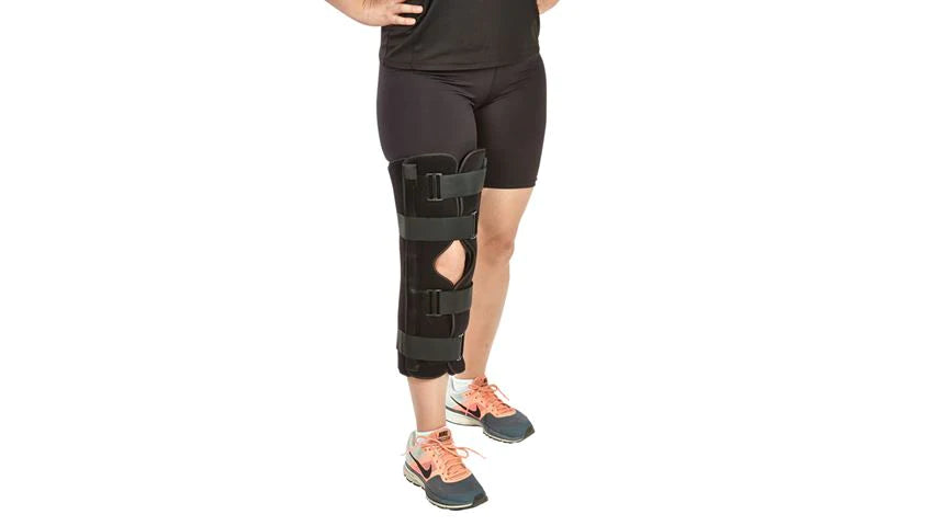 FREEDOM comfort Three-Panel - Knee Immobilizer One Size Fits Most D-Ring / Hook and Loop Strap Closure 19 to 23 Inch Thigh Circumference Left or Right Knee - 66758