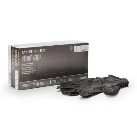 Midknight - Exam Glove X-Large NonSterile Nitrile Standard Cuff Length Fully Textured Black Not Chemo Approved - MK-296-XL