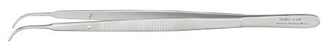 Miltex Miltex Dressing Forceps Gerald 7 Inch OR Grade Stainless Steel (German) NonSterile NonLocking Thumb Handle Curved Serrated Tips - 6-184