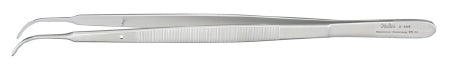 Miltex - Dressing Forceps Gerald 7 Inch Length OR Grade German Stainless Steel NonSterile NonLocking Thumb Handle Curved Serrated Tips - 6-184