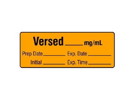 Shamrock - Drug Label Anesthesia Label Versed_mg/mL Orange 1/2 X 1 Inch - SA-213-EXP-PRE