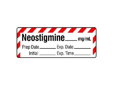 Shamrock - Drug Label Anesthesia Label Neostigmine_mg/mL Red / White 1/2 X 1 Inch - SA-231-EXP-PRE
