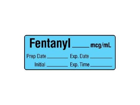 Shamrock - Drug Label Anesthesia Label FENTANYL _____ mcg / mL / Prep Date _____ Exp. Date _____ / Initial _____ Exp. Time _____ Blue 1/2 X 1 Inch - SA-2413-EXP-PRE