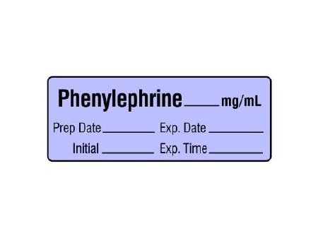 Shamrock - Drug Label Anesthesia Label Phenylephrine_mg/mL Violet 1/2 X 1 Inch - SA-283-EXP-PRE