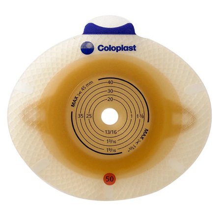SenSura Click - Ostomy Barrier Precut, Standard Wear Double Layer Adhesive 60 mm Flange Blue Code System 1-9/16 Inch Opening - 10032