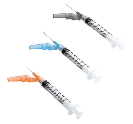 Smiths Medical Needle-Pro EDGE Syringe with Hypodermic Needle 3 mL 20 Gauge 1 Inch Detachable Needle Safety Hinged Needle - 432010