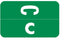 Wilmer Barkley Pre-Printed Label Chart Tab C | C Green 1 X 1-5/8 Inch - W-P1001-C