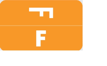 Wilmer Barkley Pre-Printed Label Chart Tab F | F Orange 1 X 1-5/8 Inch - W-P1001-F