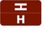 Wilmer Barkley Pre-Printed Label Chart Tab H | H Brown 1 X 1-5/8 Inch - W-P1001-H