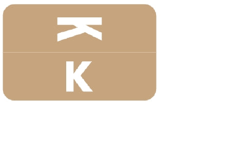 Wilmer Barkley Pre-Printed Label Chart Tab K | K Light Brown 1 X 1-5/8 Inch - W-P1001-K