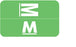Wilmer Barkley Pre-Printed Label Chart Tab M | M Light Green 1 X 1-5/8 Inch - W-P1001-