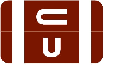 Wilmer Barkley Pre-Printed Label Chart Tab U | U Brown 1 X 1-5/8 Inch - W-P1001-U