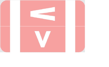Wilmer Barkley Pre-Printed Label Chart Tab V | V Pink 1 X 1-5/8 Inch - W-P1001-V
