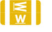Wilmer Barkley Pre-Printed Label Chart Tab W | W Yellow 1 X 1-5/8 Inch - W-P1001-W