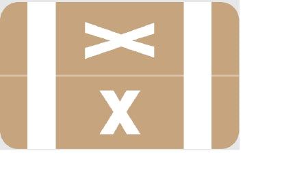 Wilmer Barkley Pre-Printed Label Chart Tab X | X Light Brown 1 X 1-5/8 Inch - W-P1001-X
