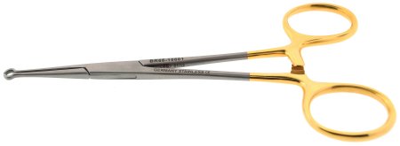 BR Surgical - Vasectomy Forceps 5-1/2 Inch Length Surgical Grade Stainless Steel / Tungsten Carbide NonSterile Ratchet Lock Finger Ring Handle Straight 3 mm Round Tips - BR66-10601