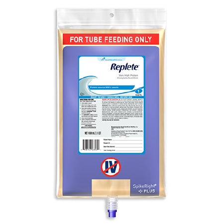 Nestle Healthcare Nutrition Replete Tube Feeding Formula 1000 mL Bag Ready to Hang Unflavored Adult - 10798716263563