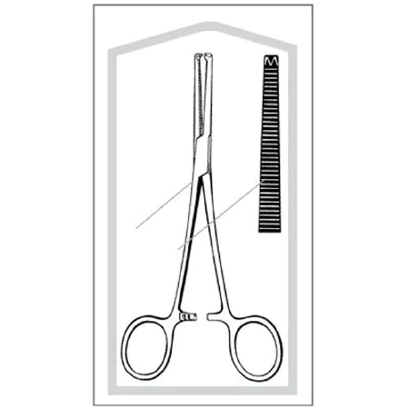Merit - Hemostatic Forceps Rochester-Ochsner 6-1/4 Inch Length Mid Grade Stainless Steel Straight 1 X 2 Teeth - 96-2566M
