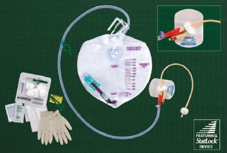 Bard Lubri-Sil I.C. Complete Care Indwelling Catheter Tray Foley 16 Fr. 5 cc Balloon Antimicrobial Coated Silicone - 303116A