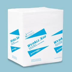 Kimberly Clark WypAll X60 Task Wipe Light Duty White NonSterile Cellulose / Polypropylene 12 X 12-1/2 Inch Reusable - 34865