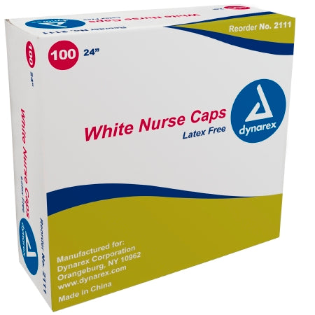 Dynarex Bouffant Cap One Size Fits Most White Elastic - 2101