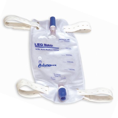 Dynarex Urinary Leg Bag Anti-Reflux Valve 500 mL Vinyl - 4281