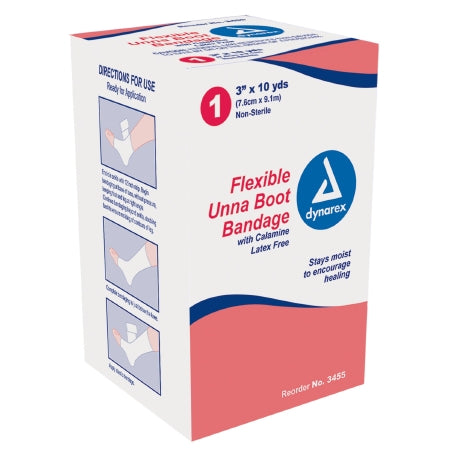 Dynarex Unna Boot Bandage 3 Inch X 10 Yard Calamine, Zinc Oxide NonSterile - 3455