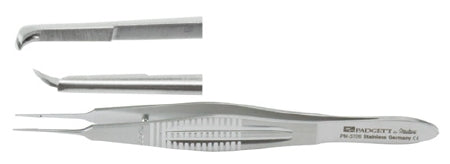 Padgett - Suture Forceps Castroviejo 4-1/4 Inch Length Surgical Grade Stainless Steel NonSterile NonLocking Wide Thumb Handle Straight 0.3 mm Tips with 1 X 2 Delicate Teeth and Tying Platform - PM-3726