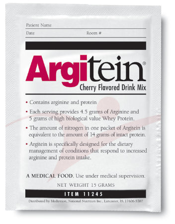 Medtrition/National Nutrition ArgiTein Arginine / Whey Protein Supplement Cherry Flavor 15 Gram Individual Packet Powder - 11245
