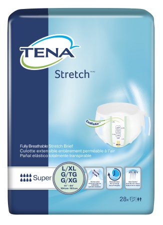Essity HMS North America Inc TENA Stretch Super Adult Incontinent Brief Tab Closure Large / X-Large Disposable Heavy Absorbency - 67903